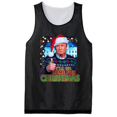 ILl Be Home For Christmas Santa Funny Trump Ugly Sweatshirt Mesh Reversible Basketball Jersey Tank