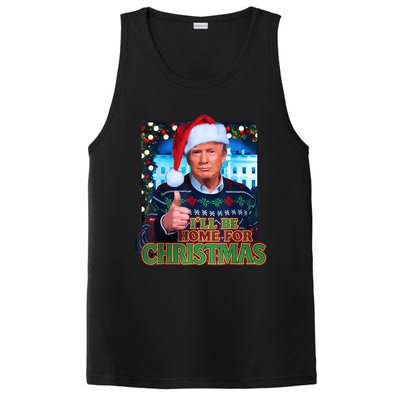 ILl Be Home For Christmas Santa Funny Trump Ugly Sweatshirt PosiCharge Competitor Tank