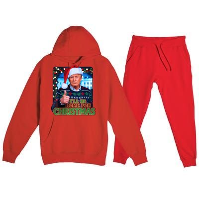 ILl Be Home For Christmas Santa Funny Trump Ugly Sweatshirt Premium Hooded Sweatsuit Set