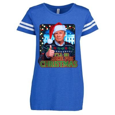 ILl Be Home For Christmas Santa Funny Trump Ugly Sweatshirt Enza Ladies Jersey Football T-Shirt