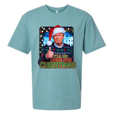 ILl Be Home For Christmas Santa Funny Trump Ugly Sweatshirt Sueded Cloud Jersey T-Shirt