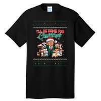 ILl Be Home For Christmas Funny Santa Claus Trump 2024 Tall T-Shirt