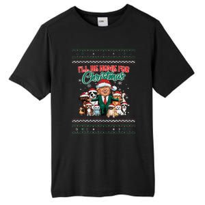 ILl Be Home For Christmas Funny Santa Claus Trump 2024 Tall Fusion ChromaSoft Performance T-Shirt