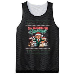 ILl Be Home For Christmas Funny Santa Claus Trump 2024 Mesh Reversible Basketball Jersey Tank