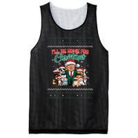 ILl Be Home For Christmas Funny Santa Claus Trump 2024 Mesh Reversible Basketball Jersey Tank