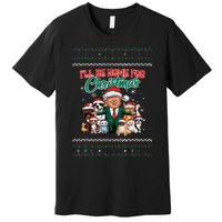 ILl Be Home For Christmas Funny Santa Claus Trump 2024 Premium T-Shirt