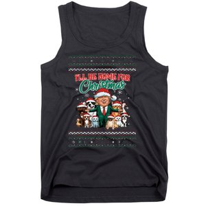 ILl Be Home For Christmas Funny Santa Claus Trump 2024 Tank Top