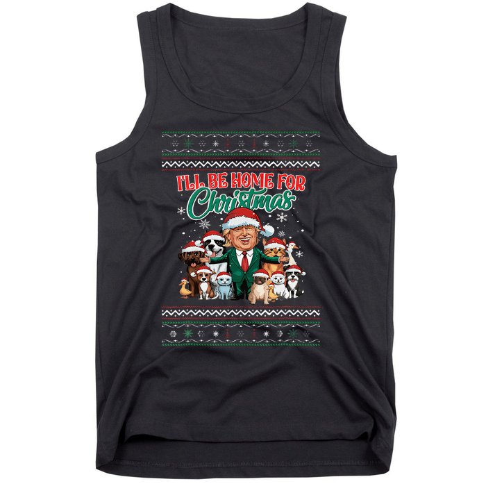 ILl Be Home For Christmas Funny Santa Claus Trump 2024 Tank Top