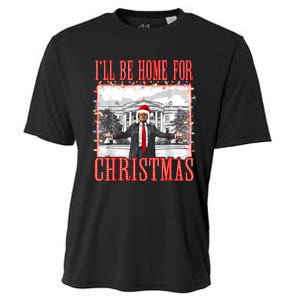 ILl Be Home For Christmas Santa Funny Trump Xmas Pajamas Cooling Performance Crew T-Shirt