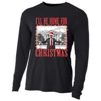 ILl Be Home For Christmas Santa Funny Trump Xmas Pajamas Cooling Performance Long Sleeve Crew