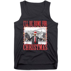 ILl Be Home For Christmas Santa Funny Trump Xmas Pajamas Tank Top