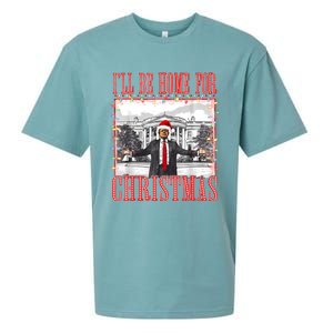 ILl Be Home For Christmas Santa Funny Trump Xmas Pajamas Sueded Cloud Jersey T-Shirt