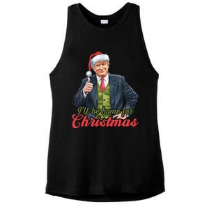 ILl Be Home For Christmas Santa Funny Trump Xmas Pajamas Funny Gift Ladies PosiCharge Tri-Blend Wicking Tank