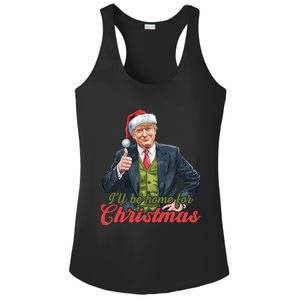 ILl Be Home For Christmas Santa Funny Trump Xmas Pajamas Funny Gift Ladies PosiCharge Competitor Racerback Tank