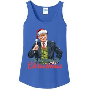 ILl Be Home For Christmas Santa Funny Trump Xmas Pajamas Funny Gift Ladies Essential Tank