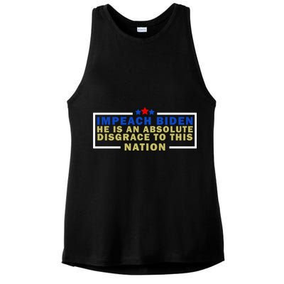 Impeach Biden He Is An Absolute Disgrace To This Nation Ladies PosiCharge Tri-Blend Wicking Tank