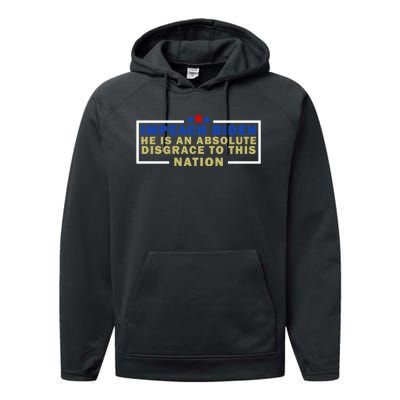 Impeach Biden He Is An Absolute Disgrace To This Nation Performance Fleece Hoodie