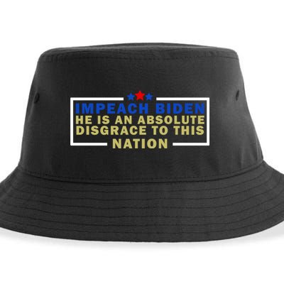Impeach Biden He Is An Absolute Disgrace To This Nation Sustainable Bucket Hat