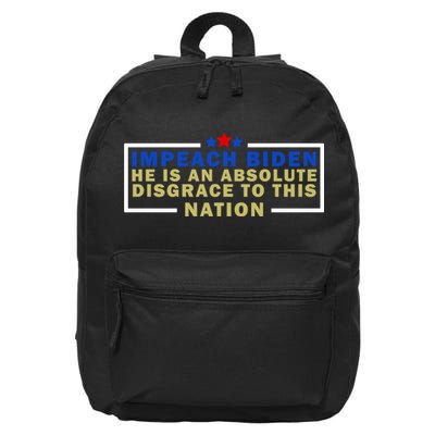 Impeach Biden He Is An Absolute Disgrace To This Nation 16 in Basic Backpack