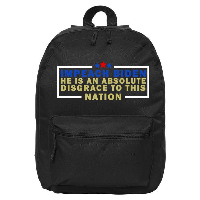 Impeach Biden He Is An Absolute Disgrace To This Nation 16 in Basic Backpack
