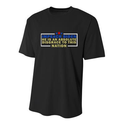 Impeach Biden He Is An Absolute Disgrace To This Nation Youth Performance Sprint T-Shirt