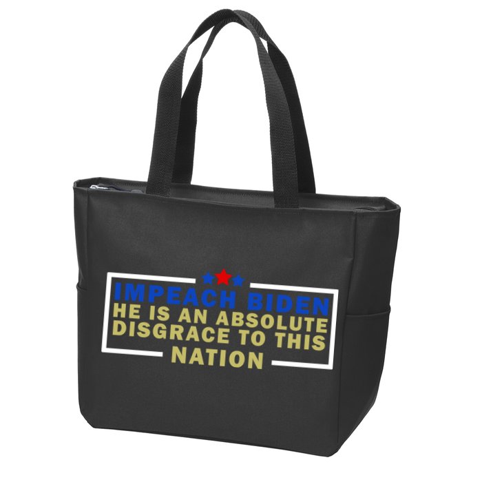 Impeach Biden He Is An Absolute Disgrace To This Nation Zip Tote Bag