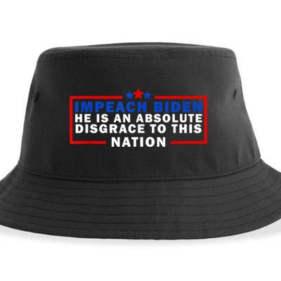 Impeach Biden He Is An Absolute Disgrace To This Nation Sustainable Bucket Hat