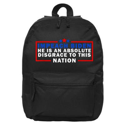 Impeach Biden He Is An Absolute Disgrace To This Nation 16 in Basic Backpack