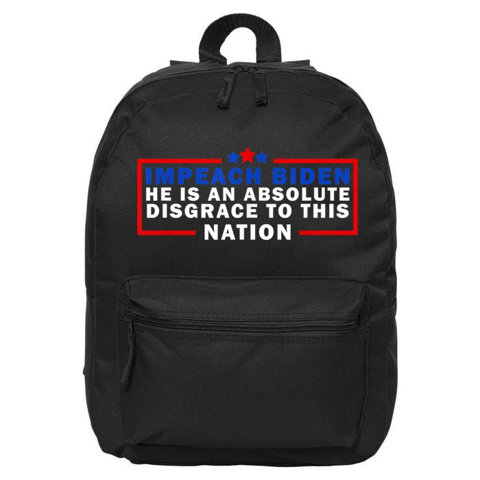 Impeach Biden He Is An Absolute Disgrace To This Nation 16 in Basic Backpack