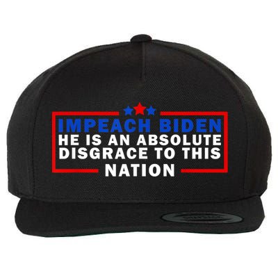 Impeach Biden He Is An Absolute Disgrace To This Nation Wool Snapback Cap