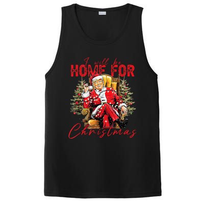 ILl Be Home For Christmas Funny Santa Trump Xmas Pajamas PosiCharge Competitor Tank