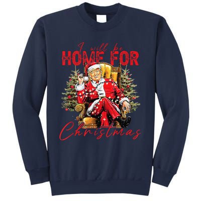 ILl Be Home For Christmas Funny Santa Trump Xmas Pajamas Sweatshirt