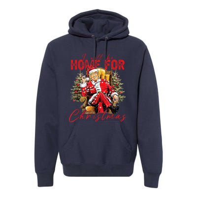 ILl Be Home For Christmas Funny Santa Trump Xmas Pajamas Premium Hoodie