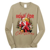 ILl Be Home For Christmas Funny Santa Trump Xmas Pajamas Long Sleeve Shirt