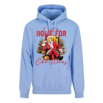 ILl Be Home For Christmas Funny Santa Trump Xmas Pajamas Unisex Surf Hoodie