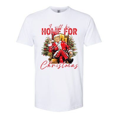 ILl Be Home For Christmas Funny Santa Trump Xmas Pajamas Softstyle CVC T-Shirt