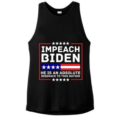 Impeach Biden He Is An Absolute Disgrace To This Nation Ladies PosiCharge Tri-Blend Wicking Tank