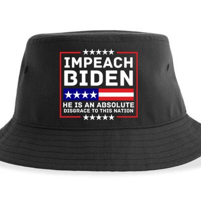 Impeach Biden He Is An Absolute Disgrace To This Nation Sustainable Bucket Hat