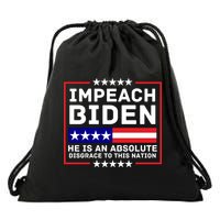 Impeach Biden He Is An Absolute Disgrace To This Nation Drawstring Bag
