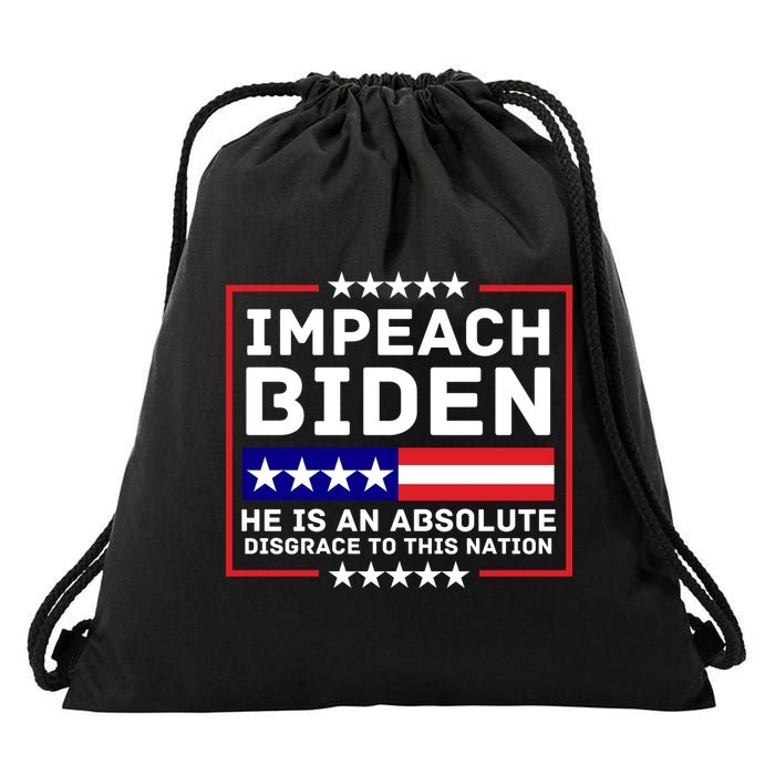 Impeach Biden He Is An Absolute Disgrace To This Nation Drawstring Bag