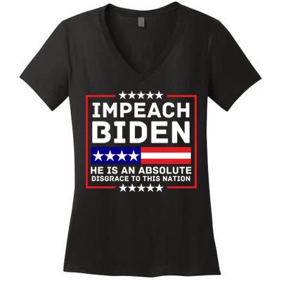 Impeach Biden He Is An Absolute Disgrace To This Nation Women's V-Neck T-Shirt