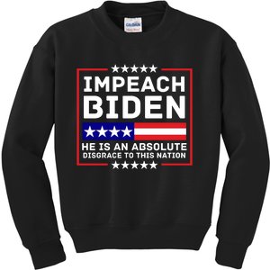 Impeach Biden He Is An Absolute Disgrace To This Nation Kids Sweatshirt