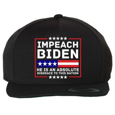 Impeach Biden He Is An Absolute Disgrace To This Nation Wool Snapback Cap