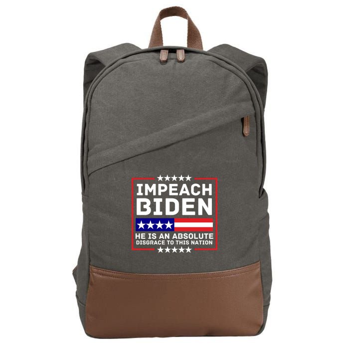 Impeach Biden He Is An Absolute Disgrace To This Nation Cotton Canvas Backpack