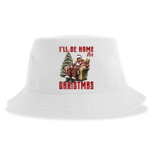 ILl Be Home For Christmas Holiday Xmas Donald Trump Sustainable Bucket Hat