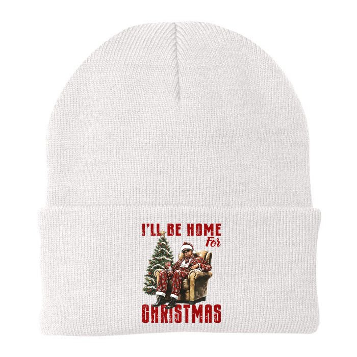 ILl Be Home For Christmas Holiday Xmas Donald Trump Knit Cap Winter Beanie