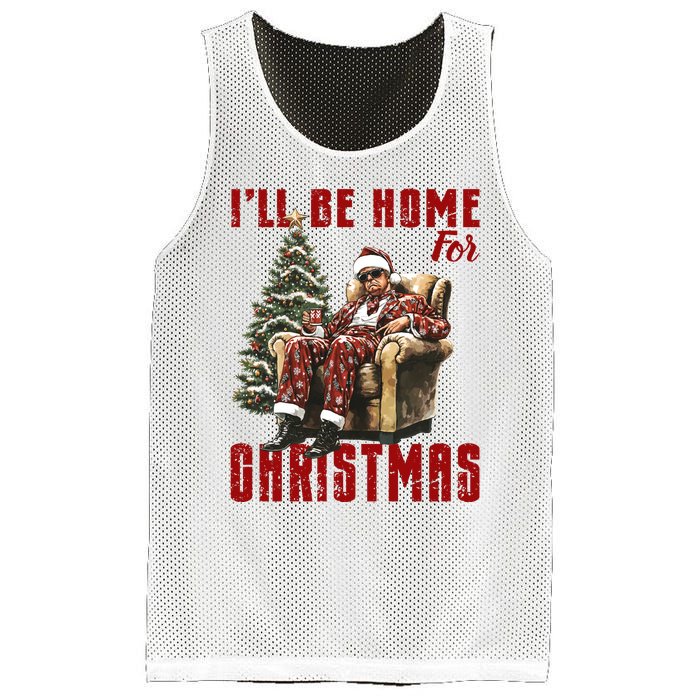 ILl Be Home For Christmas Holiday Xmas Donald Trump Mesh Reversible Basketball Jersey Tank