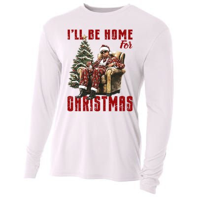 ILl Be Home For Christmas Holiday Xmas Donald Trump Cooling Performance Long Sleeve Crew