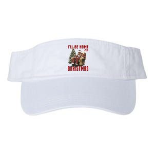 ILl Be Home For Christmas Holiday Xmas Donald Trump Valucap Bio-Washed Visor