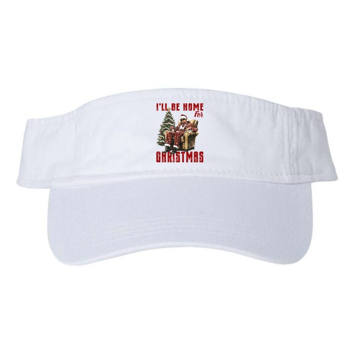 ILl Be Home For Christmas Holiday Xmas Donald Trump Valucap Bio-Washed Visor